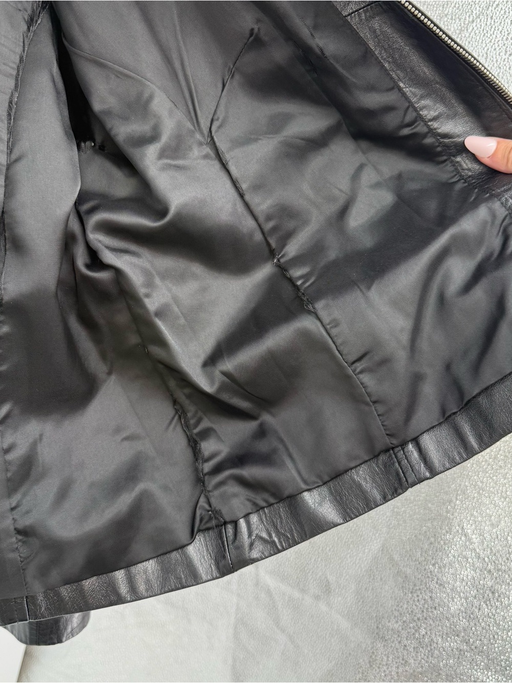 Apostrophe *Fair* Black Genuine Leather Jacket Classic Size 16 Y2k Style - Picture 11 of 15